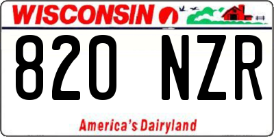 WI license plate 820NZR