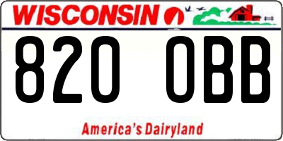 WI license plate 820OBB