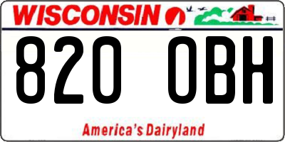 WI license plate 820OBH