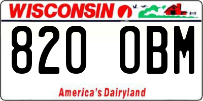 WI license plate 820OBM