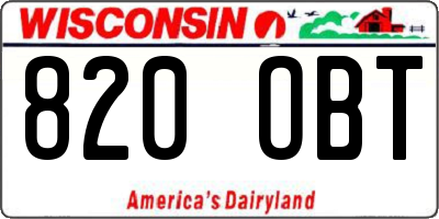 WI license plate 820OBT