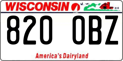 WI license plate 820OBZ