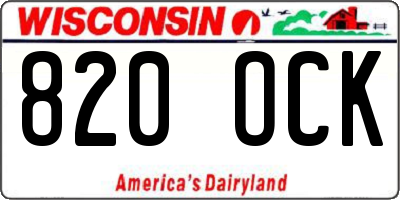 WI license plate 820OCK