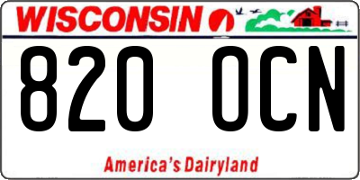 WI license plate 820OCN