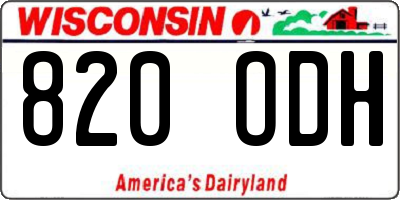 WI license plate 820ODH