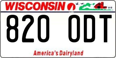 WI license plate 820ODT