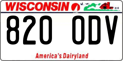 WI license plate 820ODV