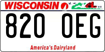 WI license plate 820OEG