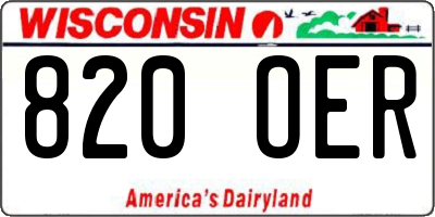 WI license plate 820OER