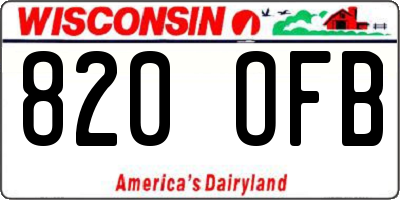 WI license plate 820OFB