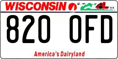 WI license plate 820OFD