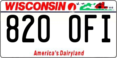 WI license plate 820OFI