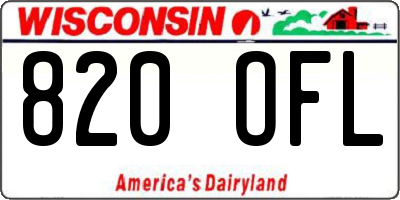 WI license plate 820OFL