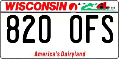 WI license plate 820OFS
