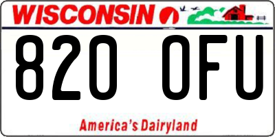 WI license plate 820OFU