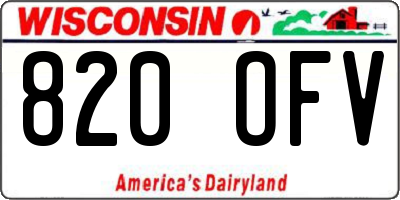 WI license plate 820OFV