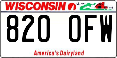WI license plate 820OFW