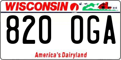 WI license plate 820OGA