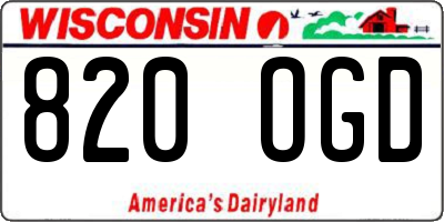 WI license plate 820OGD