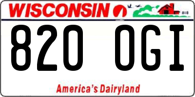 WI license plate 820OGI