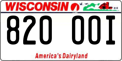 WI license plate 820OOI