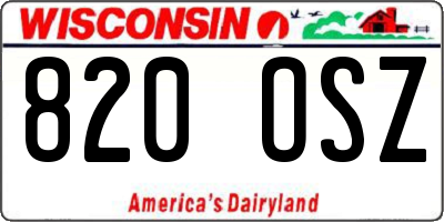 WI license plate 820OSZ