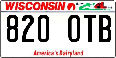 WI license plate 820OTB