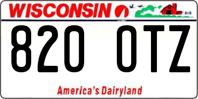 WI license plate 820OTZ