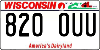WI license plate 820OUU