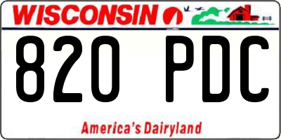 WI license plate 820PDC