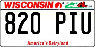 WI license plate 820PIU