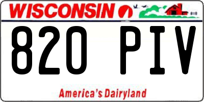 WI license plate 820PIV