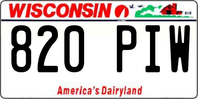 WI license plate 820PIW