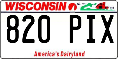 WI license plate 820PIX