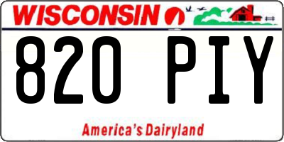 WI license plate 820PIY