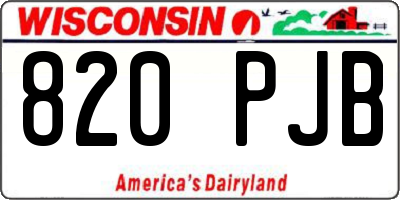 WI license plate 820PJB