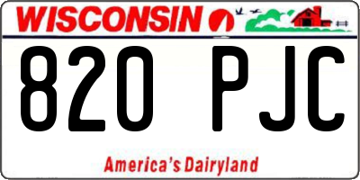 WI license plate 820PJC