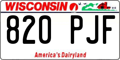 WI license plate 820PJF