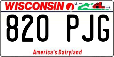 WI license plate 820PJG
