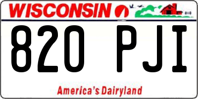 WI license plate 820PJI