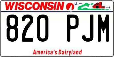 WI license plate 820PJM