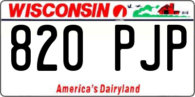 WI license plate 820PJP