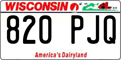 WI license plate 820PJQ