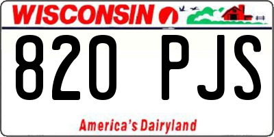 WI license plate 820PJS