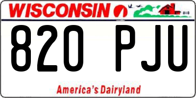 WI license plate 820PJU