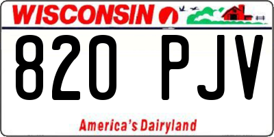 WI license plate 820PJV