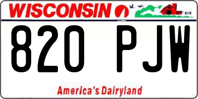 WI license plate 820PJW