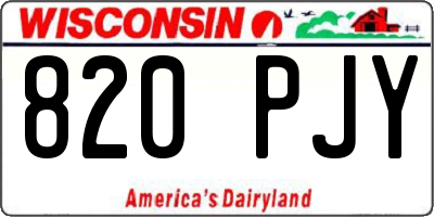 WI license plate 820PJY