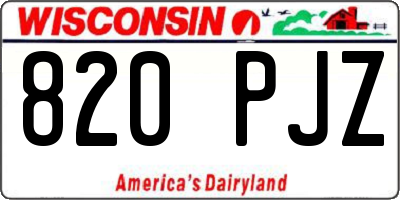 WI license plate 820PJZ