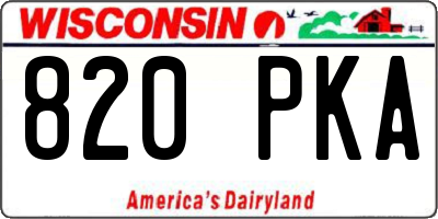 WI license plate 820PKA